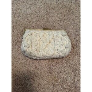 J.Crew Beige Knitted Clutch with Brass Clip